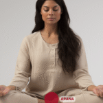 Woman in lotus pose. Apana vayu.