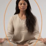 Woman in lotus pose. Vyana vayu.