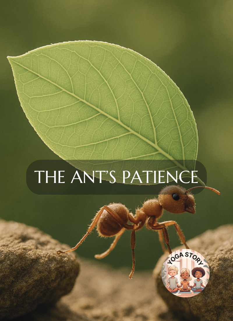 An ant patiently carrying a leaf.